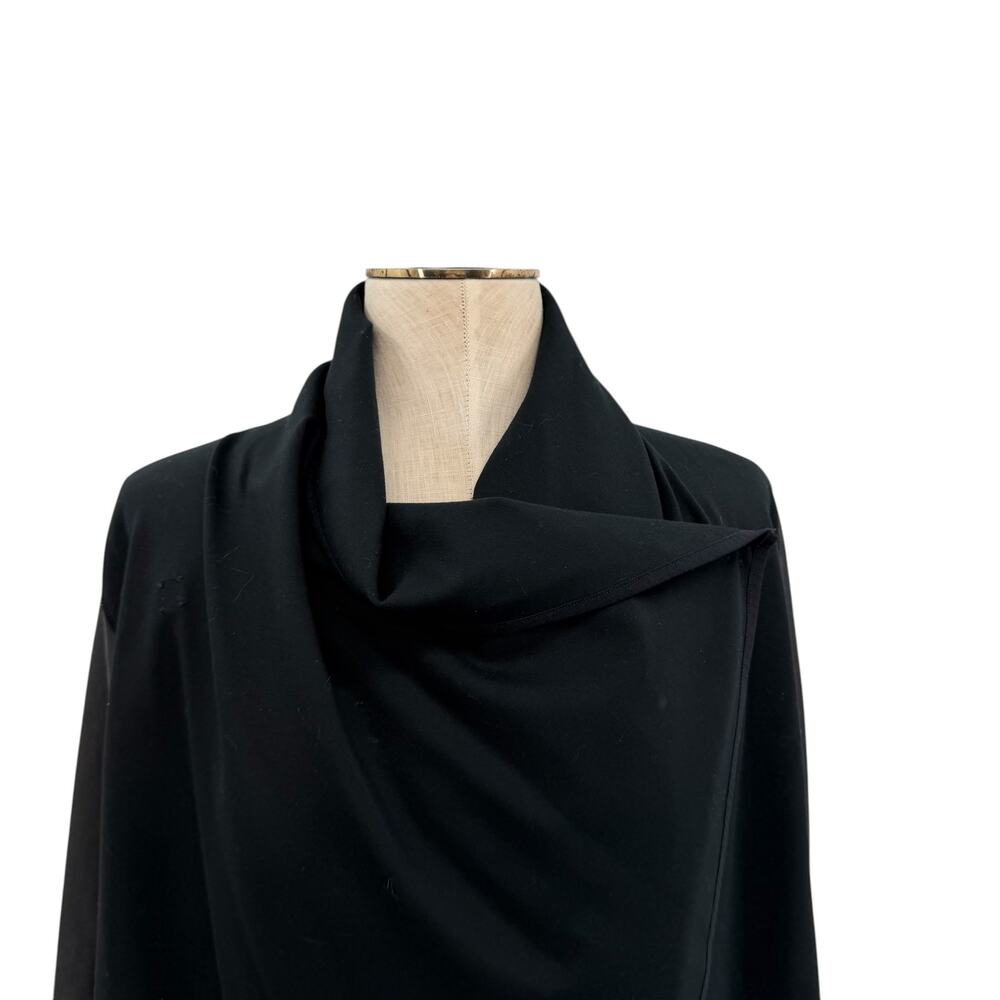 Spanx Black Drape Front Jacket Open Cardigan Stretch Ponte Womens Medium - Picture 3 of 14